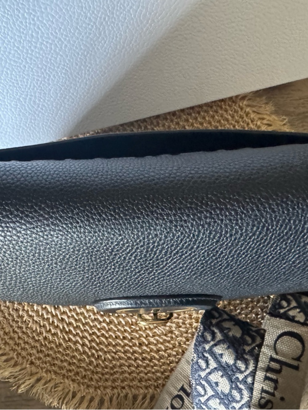 DIOR Large Bobby Black Bag Pebbled Leather with Logo Canvas Adjustable Strap - Picture 4 of 14